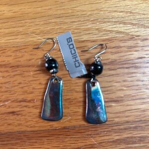 Chico's Multicolor Earrings with Black Accents